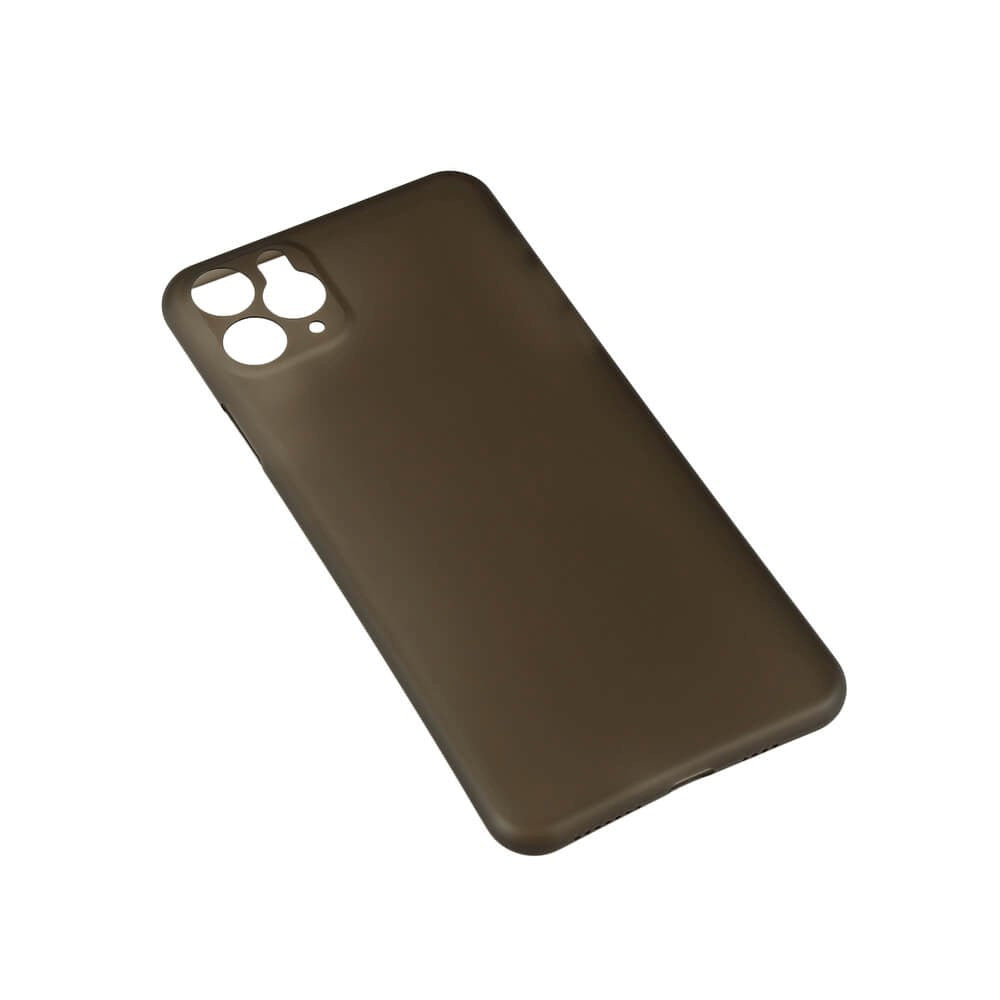 iPhone 11 Pro Max GEAR Halvtransparent Flexibelt Plast Skal - Svart