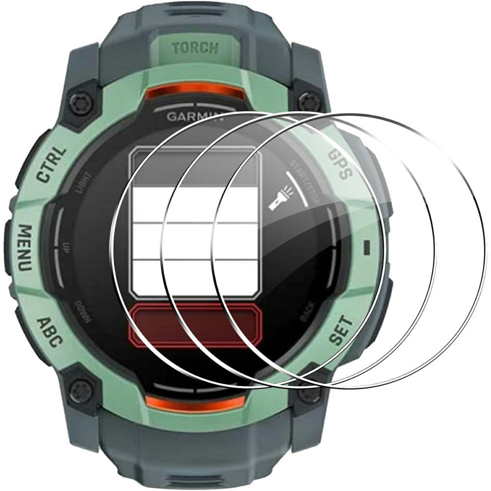 Garmin Instinct 3 Solar (45mm) Härdat Skyddsglas - 3 st - Genomskinlig