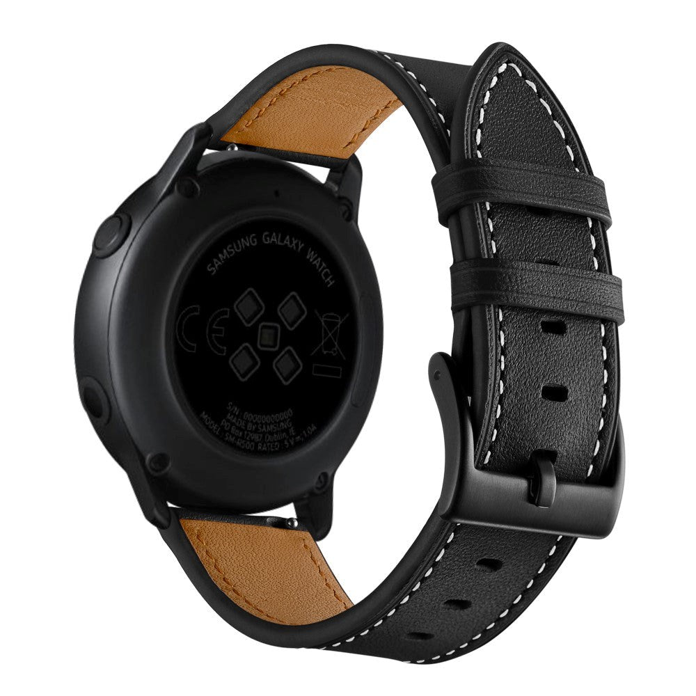 Universal smartwatch läderrem (20 mm) - Svart / Brun