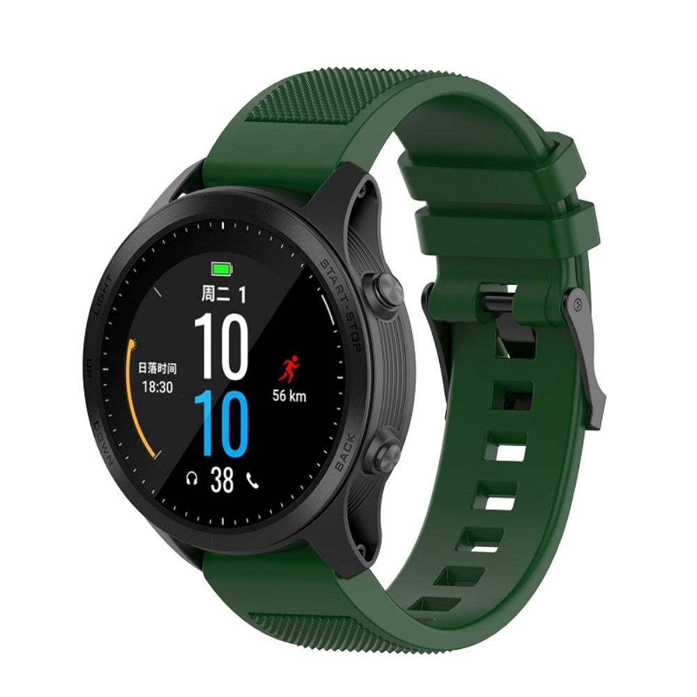 Universal Garmin Grooved Silicone 22mm QuickFit Strap - Military Green