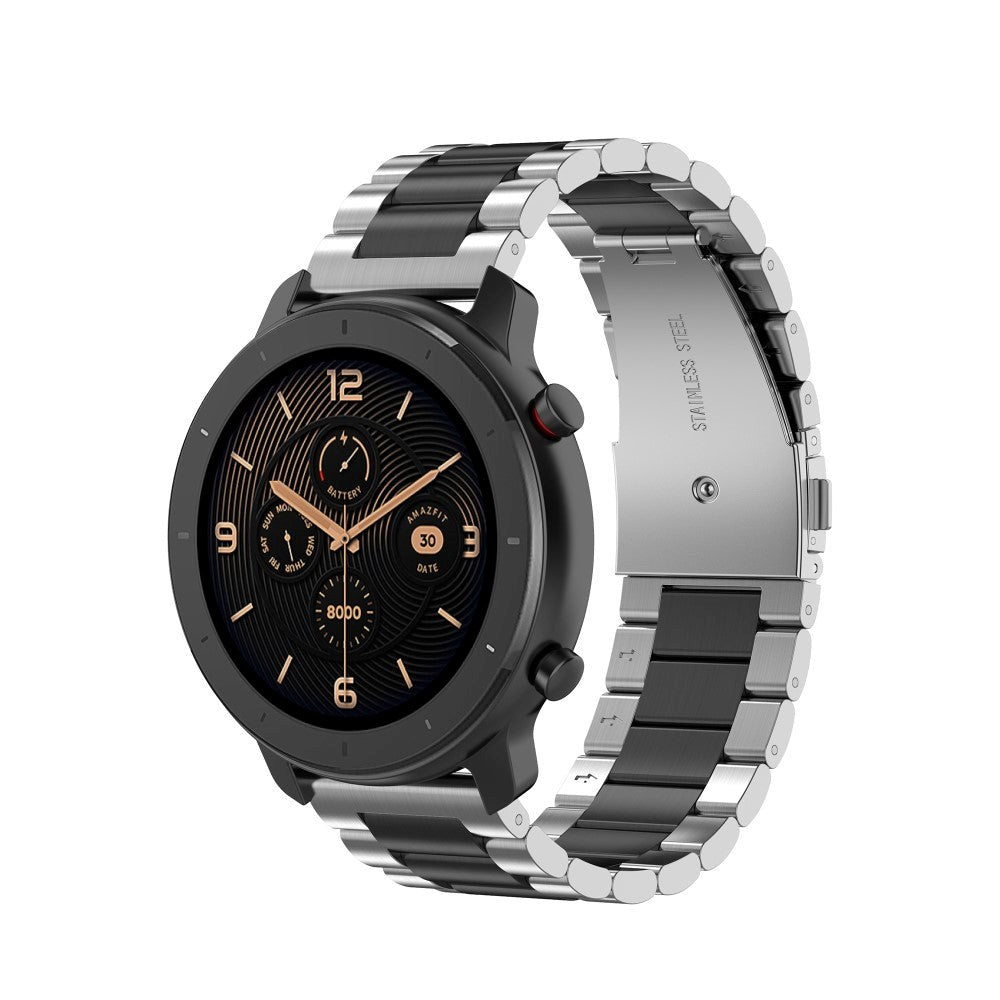 Smartwatch Strap rostfritt stål (22 mm) - Silver / Svart