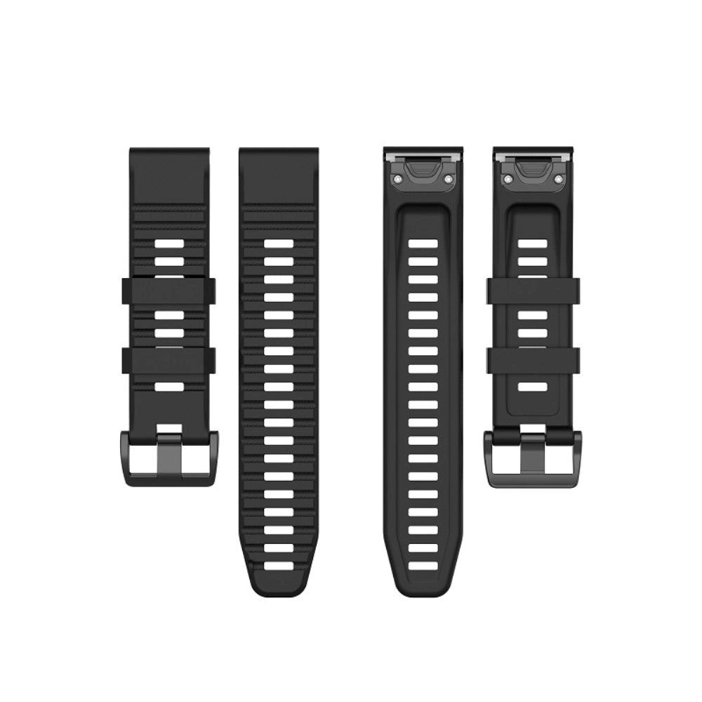 Universal Garmin 22mm QuickFit räfflad silikonrem - Svart