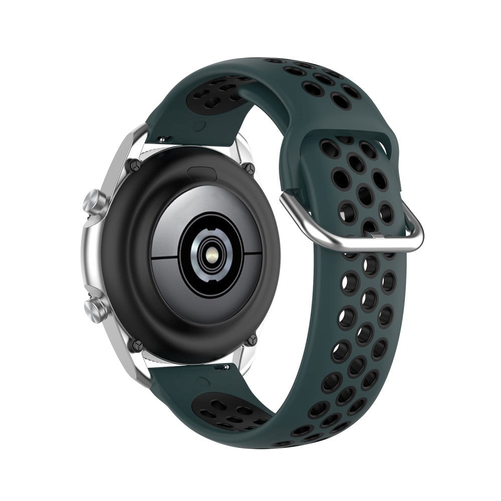 Universal smartwatch tvåfärgad silikonrem (22 mm) - Svart / mörkgrön