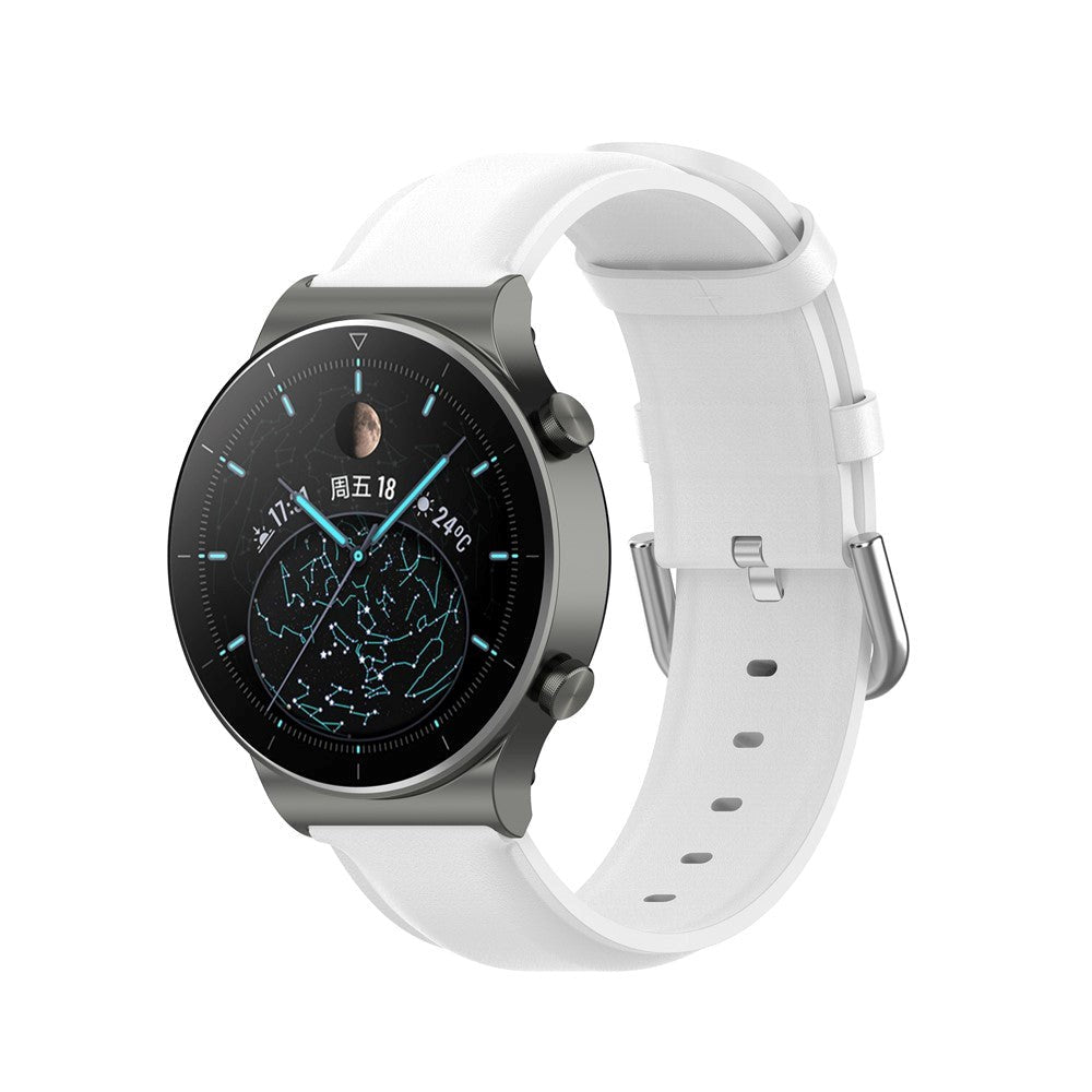 Universal smartwatch läderrem (22 mm) - matt Vit