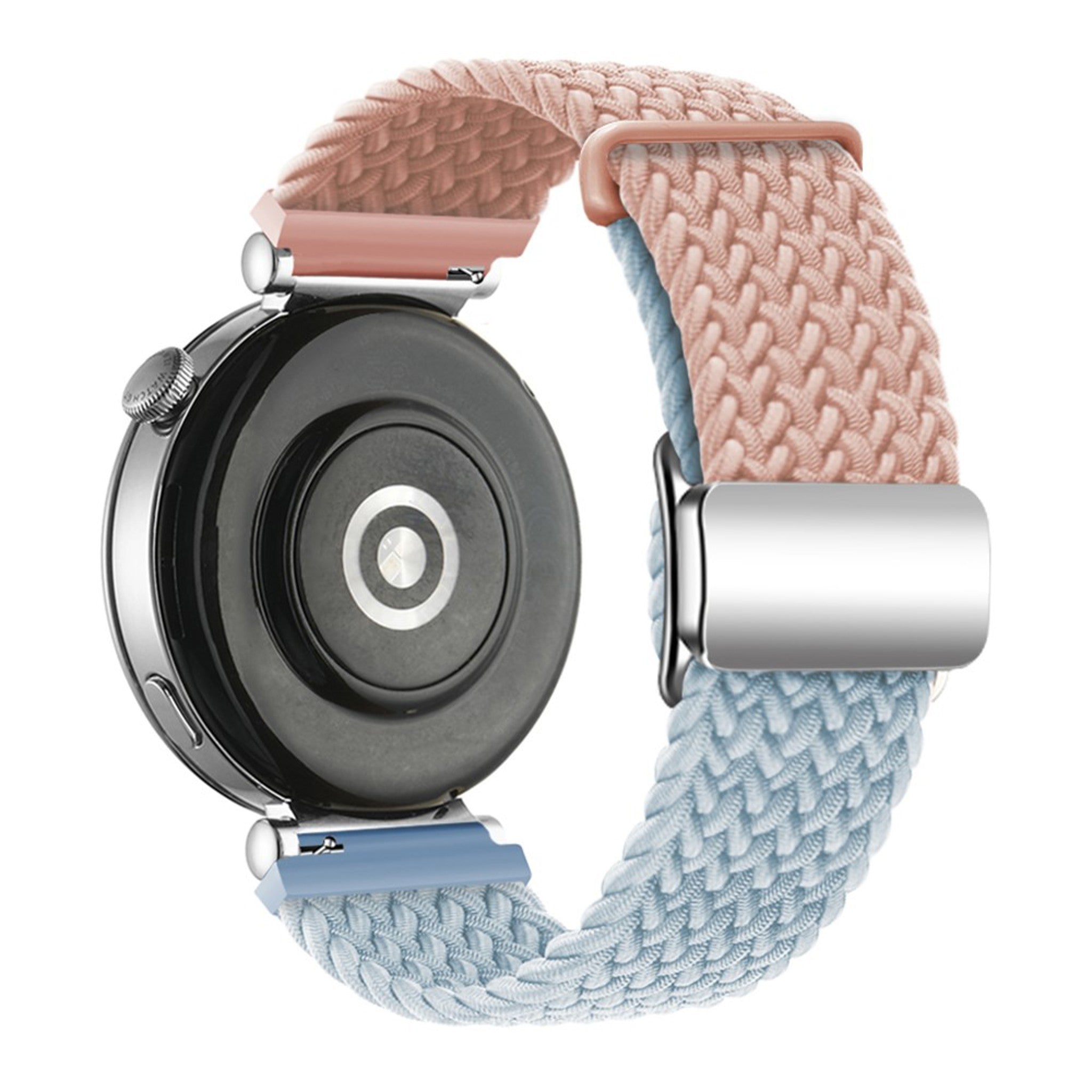 Universal 18mm EIDERWOOD Vävd Klockrem - Rosa / Blå