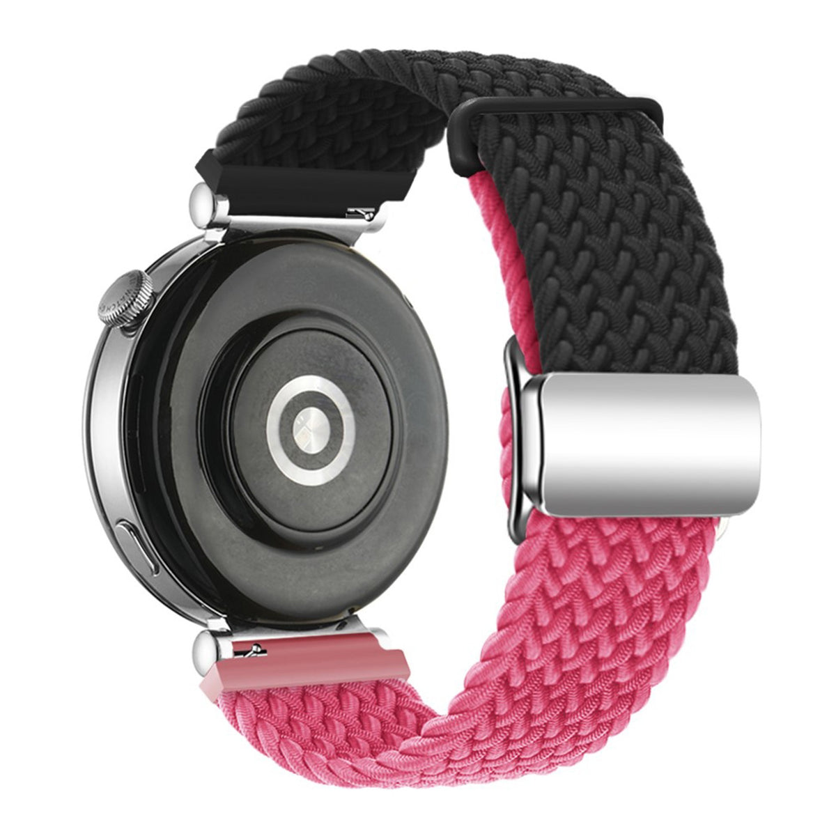 Universal 18mm EIDERWOOD Vävd Klockrem - Svart / Pink