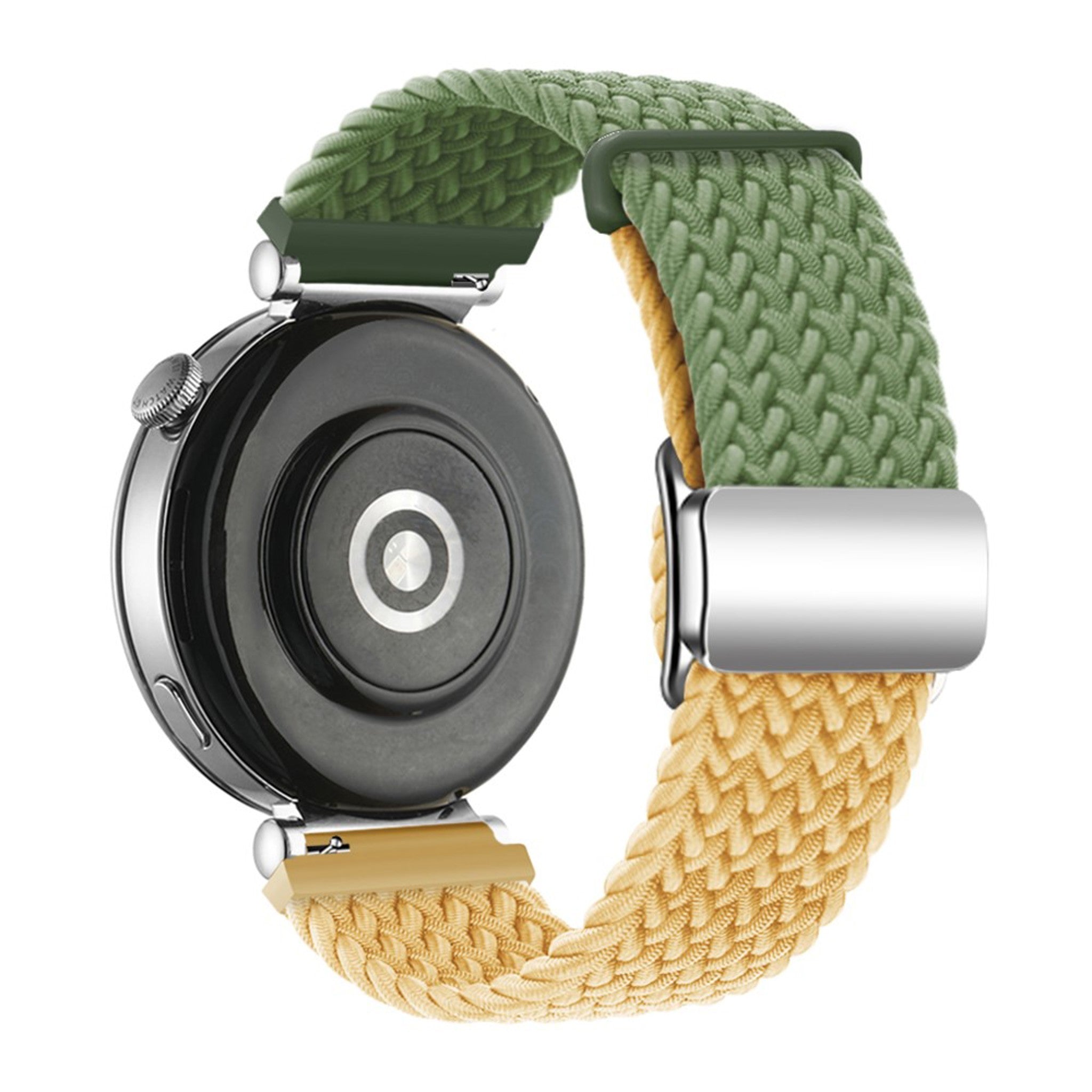 Universal 18mm EIDERWOOD Vävd Klockrem - Grön / Gul