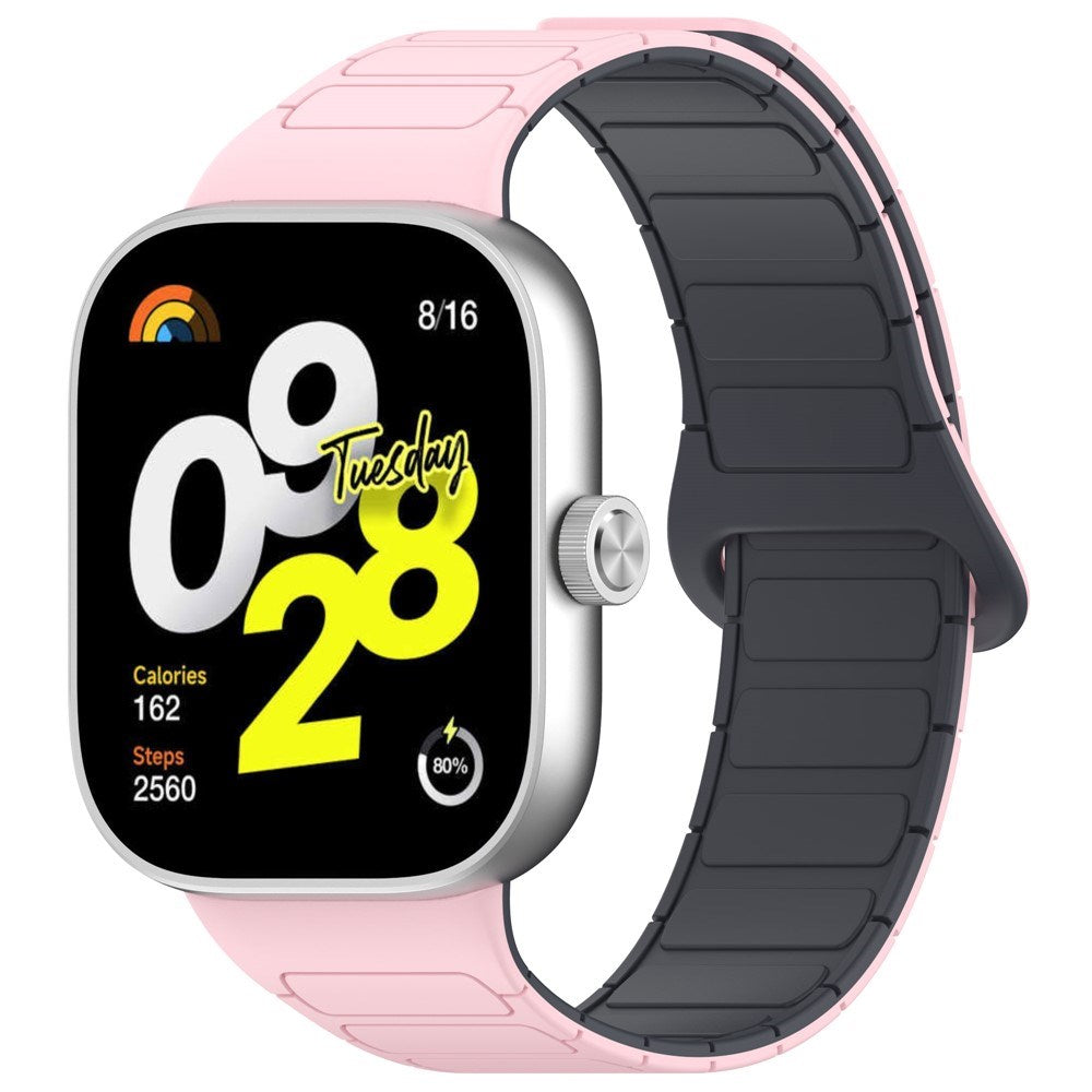 Xiaomi Smart Band 10 Pro / 9 Pro / 8 Pro Tvåfärgad Magnetisk Flexibel Plast Rem - Rosa / Grå