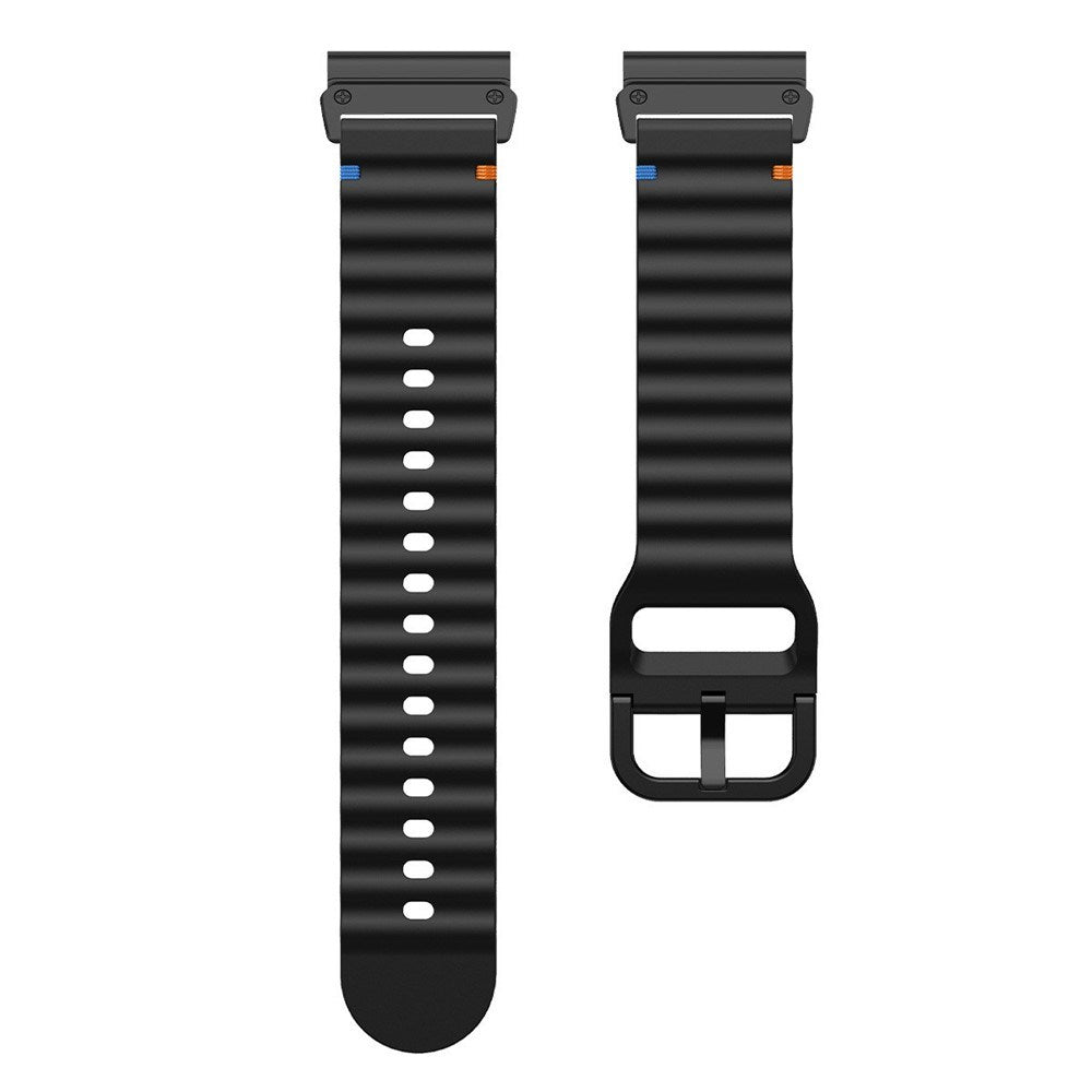 Universal Garmin 26mm QuickFit EIDERWOOD Wavy Silikon Armband - Svart