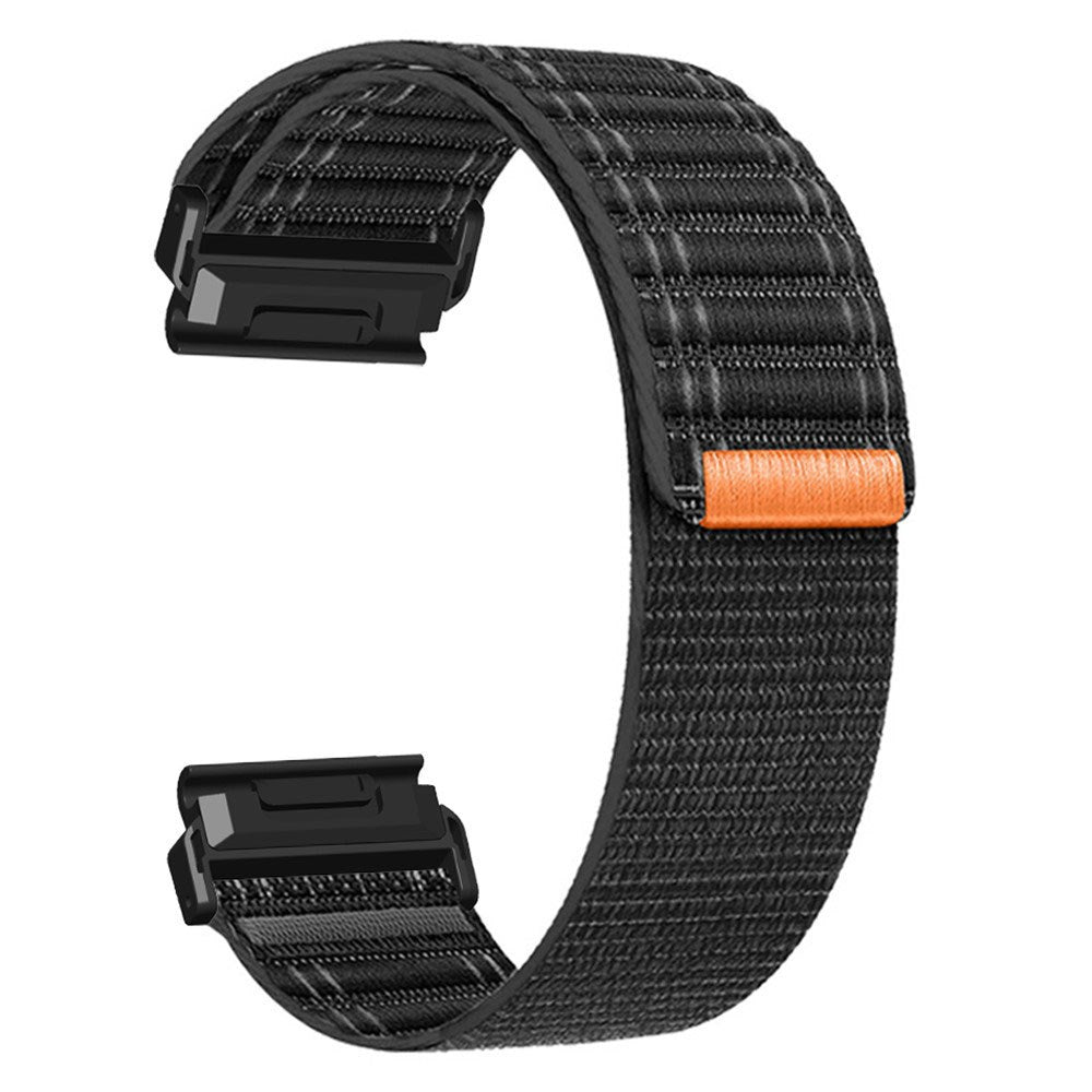 Universal Garmin 22mm QuickFit EIDERWOOD Nylon Loop Klockarmband - Svart