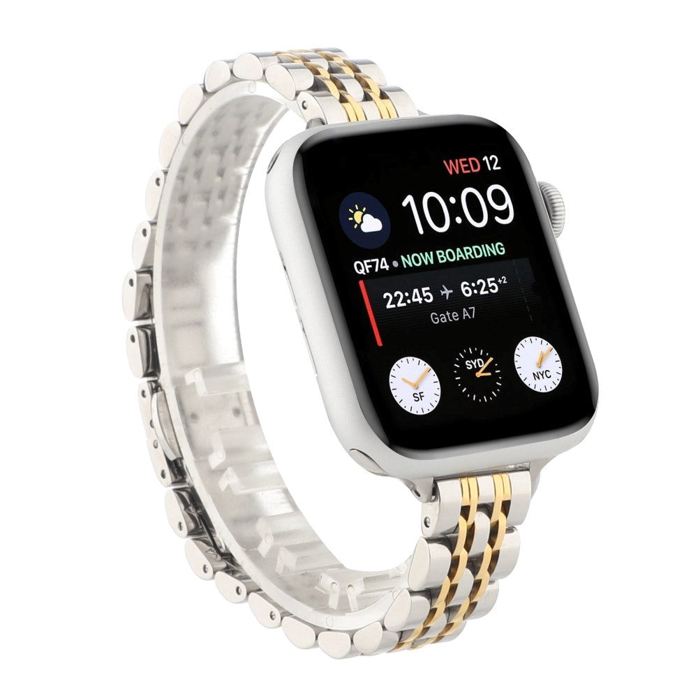Apple Watch (38/40/SE/41/42mm) Rem Rostfritt Stål - Silver / Guld