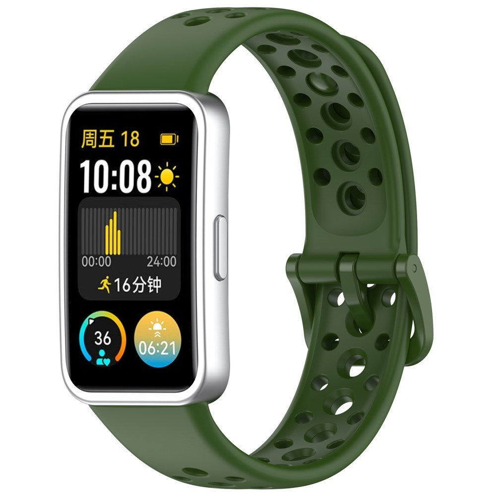 Huawei Band 10 / 9 / 8 EIDERWOOD Silikon Rem – Grön