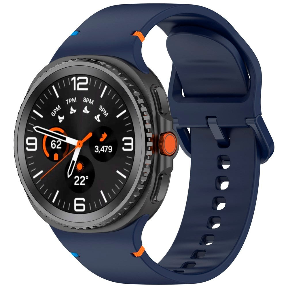 EIDERWOOD Samsung Galaxy Watch 8 / 8 Classic (40 / 44 / 46mm) Silikon Rem m. Söm - Midnight Blue