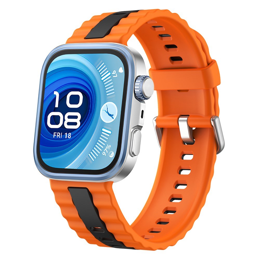 Huawei Watch Fit 5 Pro / 5 / 4 Pro / 4 / 3 EIDERWOOD Tvåfärgat Silikon Armband - Orange / Svart
