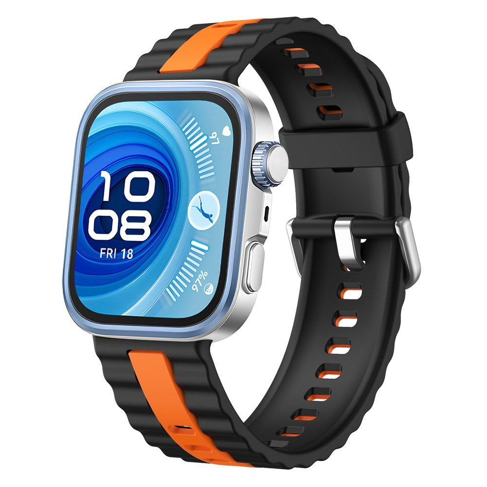 Huawei Watch Fit 5 Pro / 5 / 4 Pro / 4 / 3 EIDERWOOD Tvåfärgat Silikon Armband - Svart / Orange