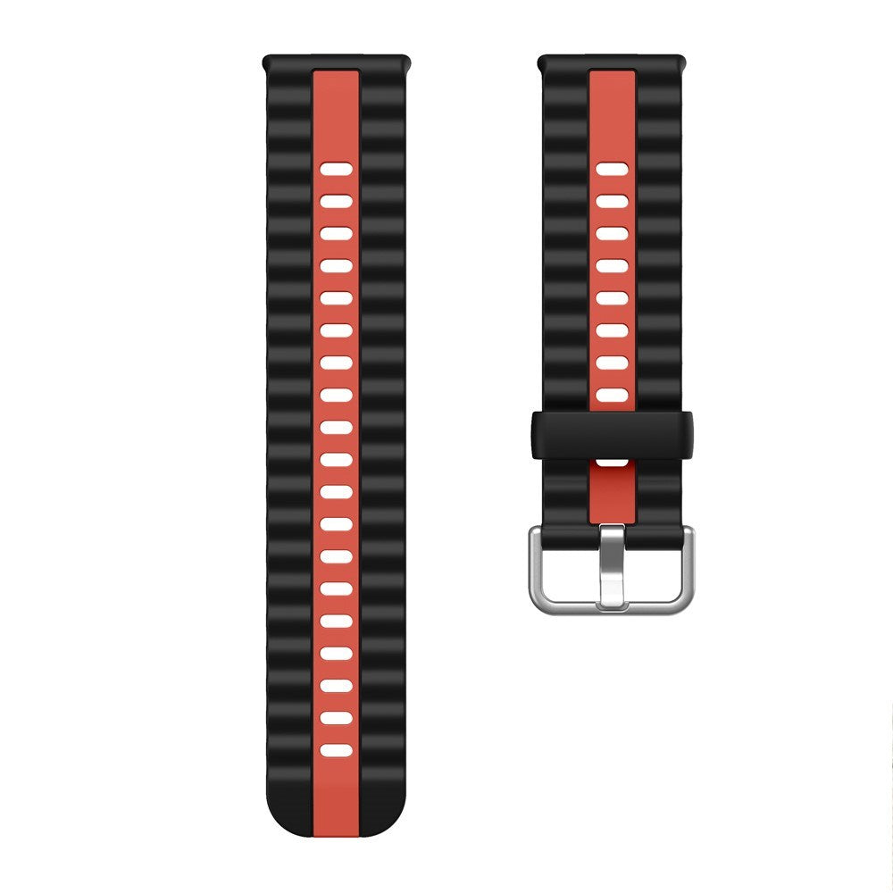 Huawei Watch Fit 5 Pro / 5 / 4 Pro / 4 / 3 EIDERWOOD Tvåfärgat Silikon Armband - Svart / Röd