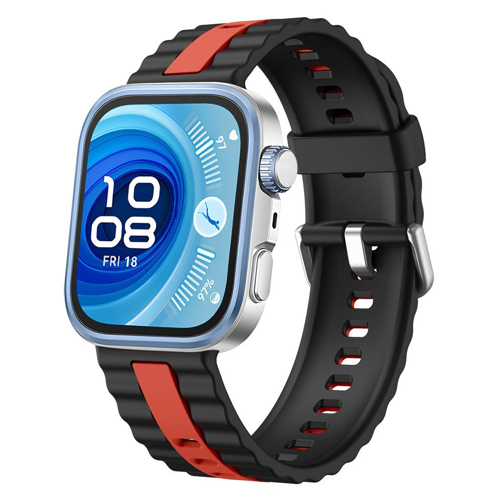 Huawei Watch Fit 5 Pro / 5 / 4 Pro / 4 / 3 EIDERWOOD Tvåfärgat Silikon Armband - Svart / Röd