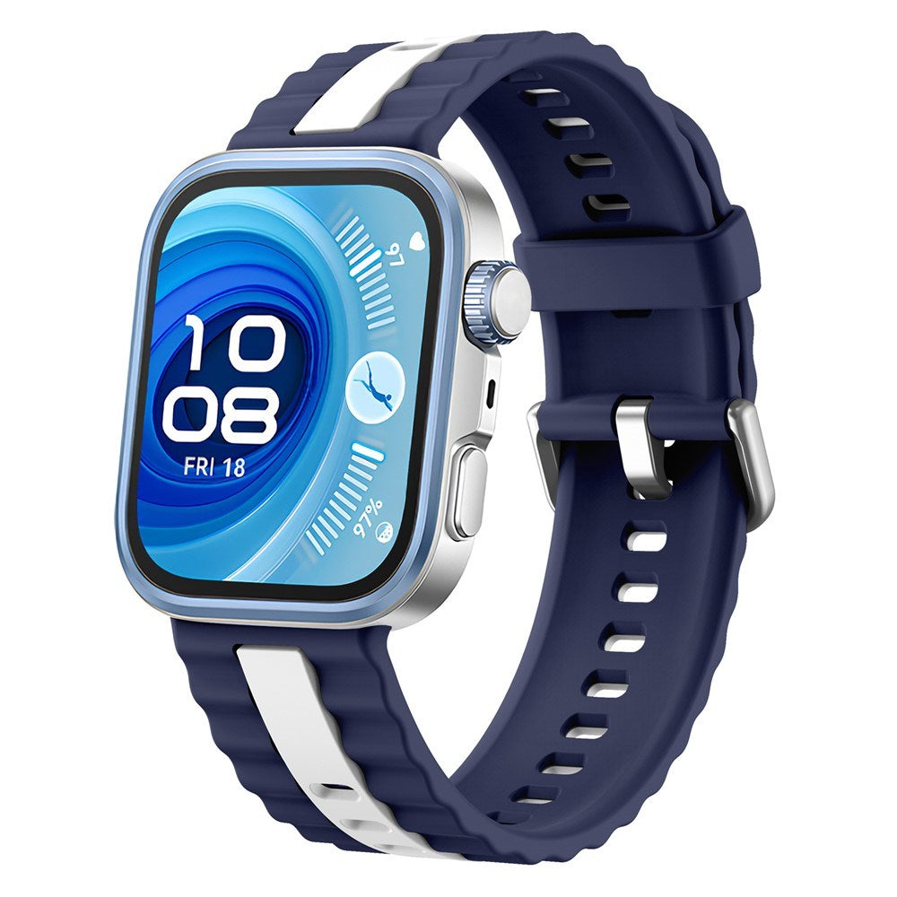 Huawei Watch Fit 5 Pro / 5 / 4 Pro / 4 / 3 EIDERWOOD Tvåfärgat Silikon Armband - Blå / Vit