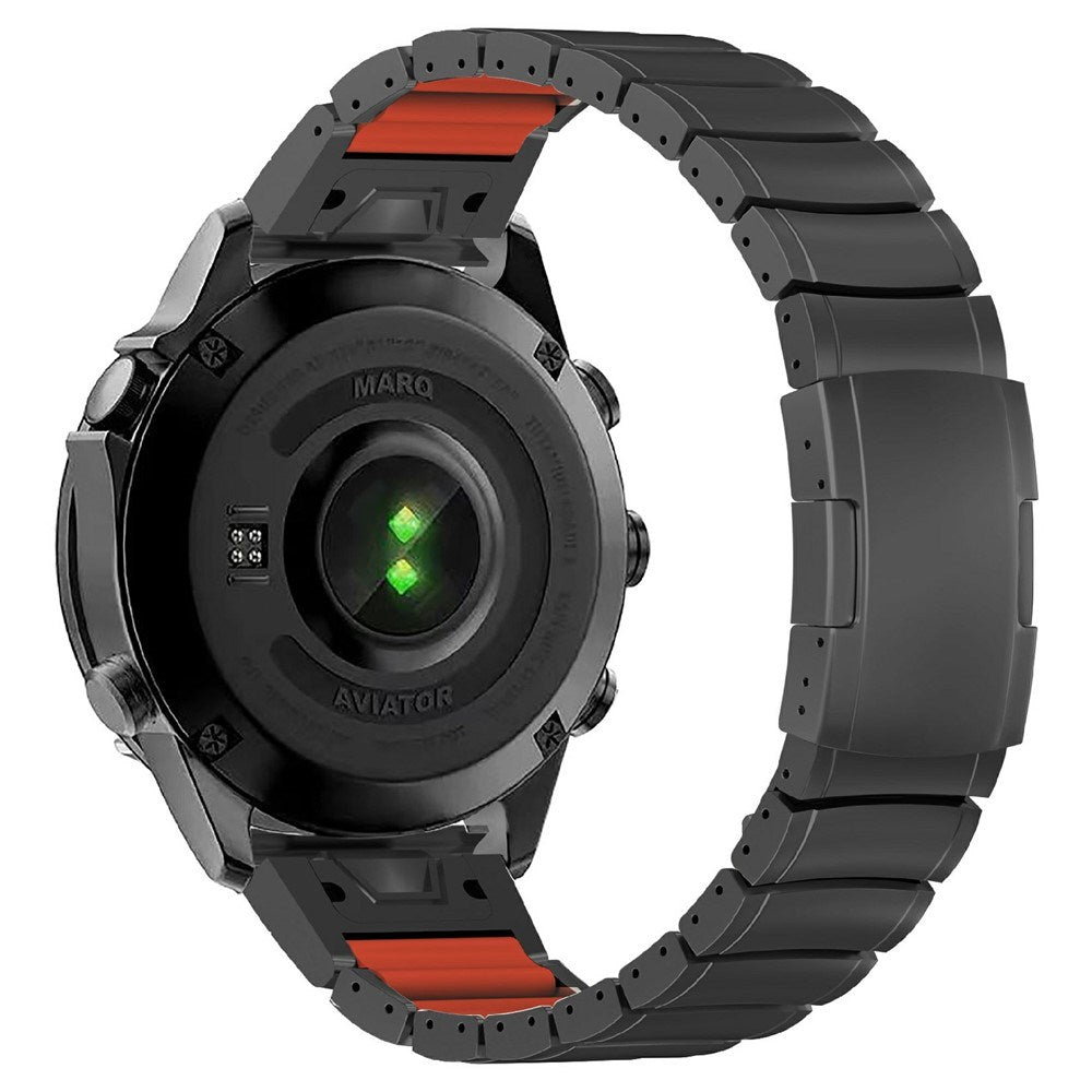 Universal Garmin 22mm QuickFit EIDERWOOD Titan Rem m. Färgad Silikon - Svart / Orange