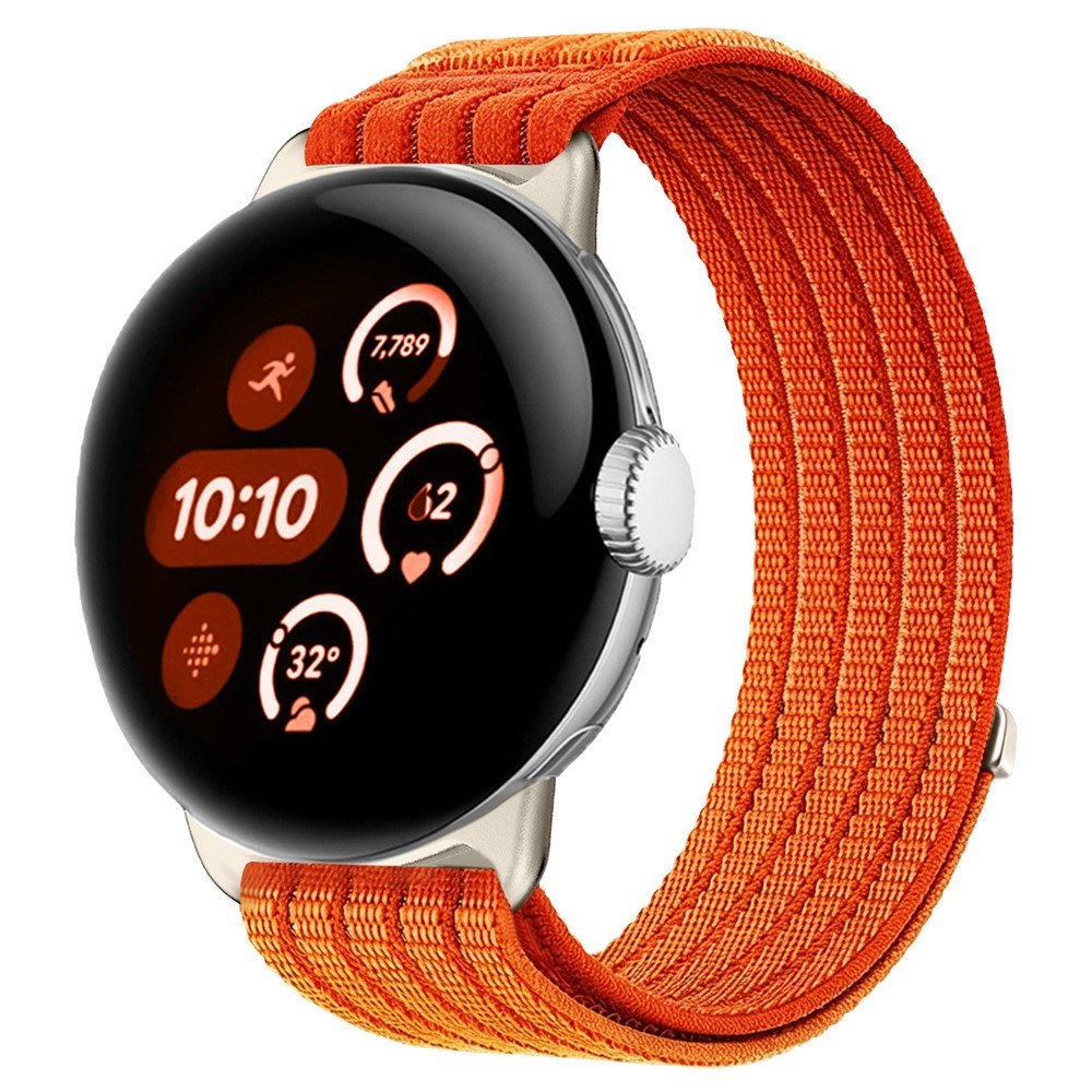 Google Pixel Watch 4 / 3 (45mm) EIDERWOOD Nylon Klockarmband – Orange