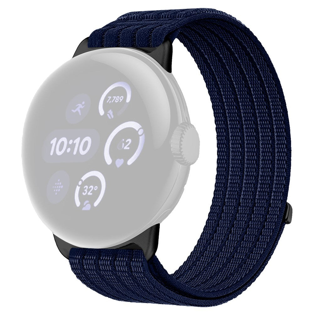 Google Pixel Watch 4 / 3 (45mm) EIDERWOOD Nylon Klockarmband – Mörkblå