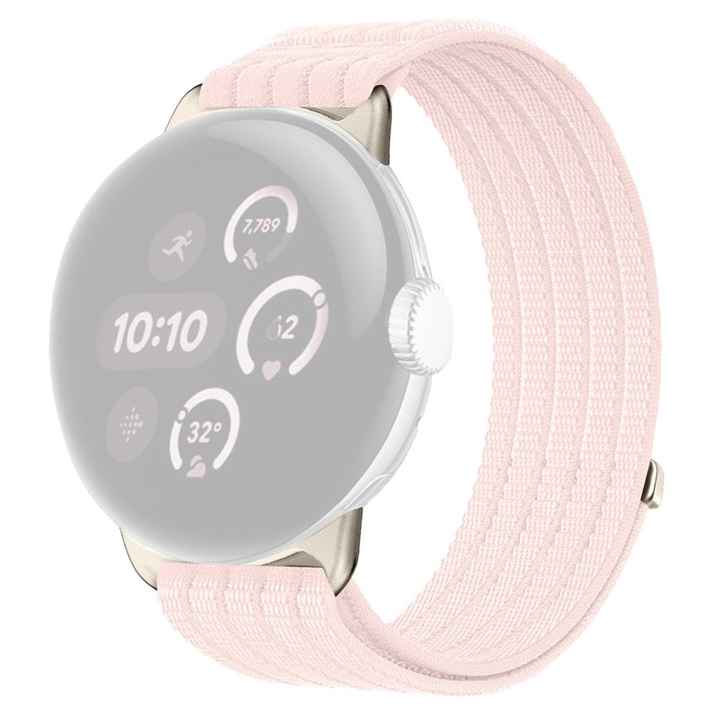 Google Pixel Watch 4 / 3 (45mm) EIDERWOOD Nylon Klockarmband – Rosa