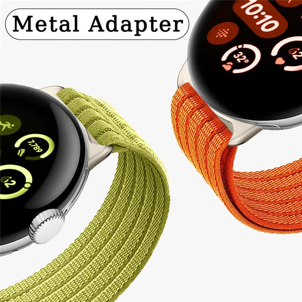 Google Pixel Watch 4 / 3 (45mm) EIDERWOOD Nylon Klockarmband – Ljusblå