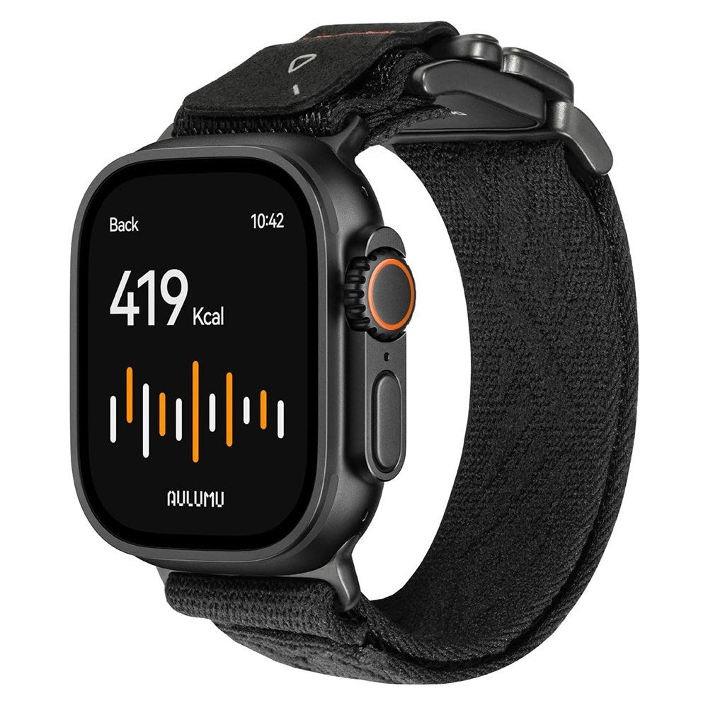 Apple Watch (42/44/SE/45/46/49mm) Aulumu C03 Nylon Rem - Svart