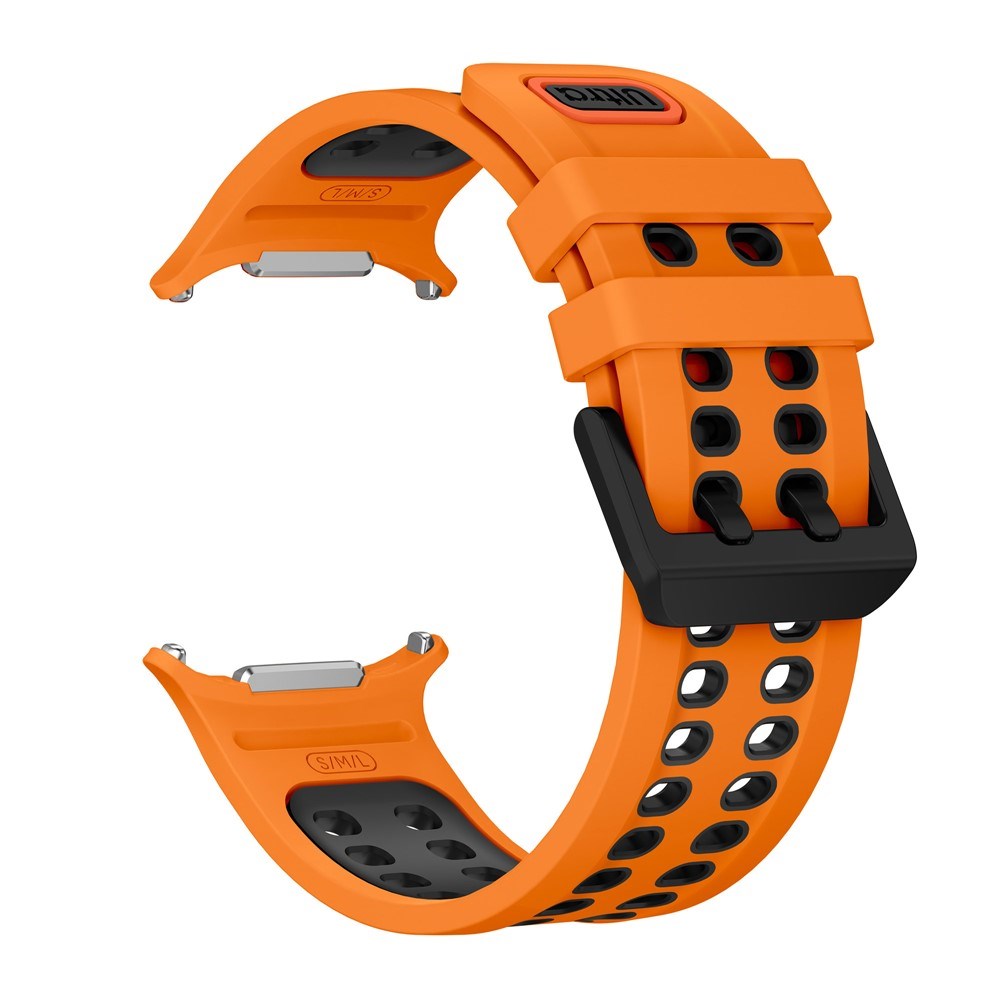 Samsung Galaxy Watch Ultra 2 / Ultra (47mm) Silikon Armband m. Ventilationshål - Orange / Svart