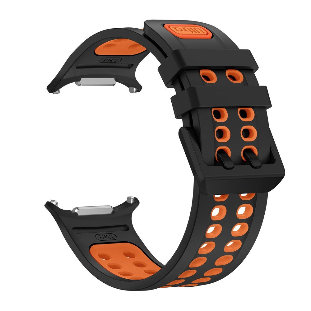 Samsung Galaxy Watch Ultra 2 / Ultra (47mm) Silikon Armband m. Ventilationshål - Svart / Orange