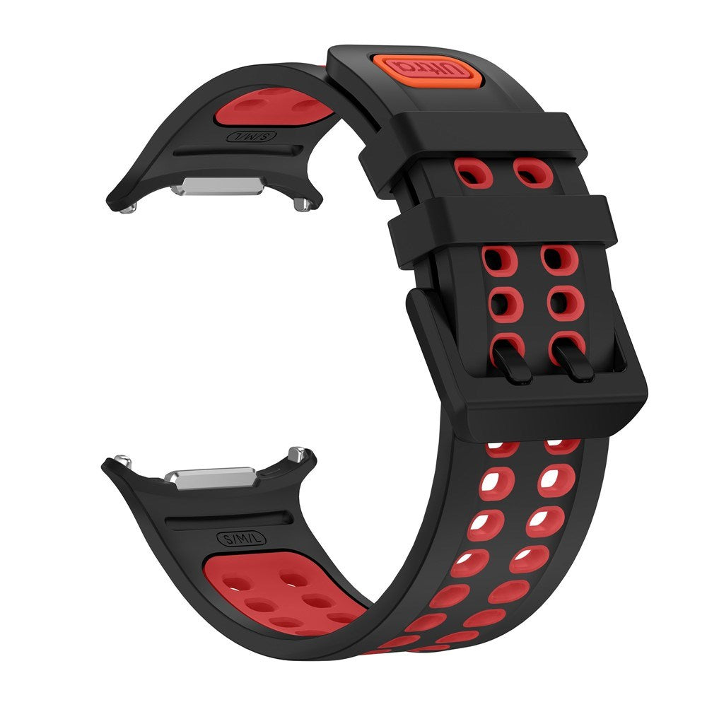 Samsung Galaxy Watch Ultra 2 / Ultra (47mm) Silikon Armband m. Ventilationshål - Svart / Röd
