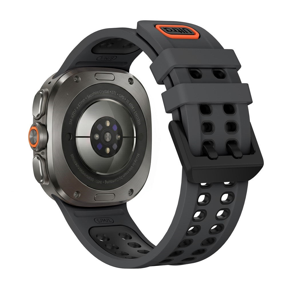 Samsung Galaxy Watch Ultra 2 / Ultra (47mm) Silikon Armband m. Ventilationshål - Svart