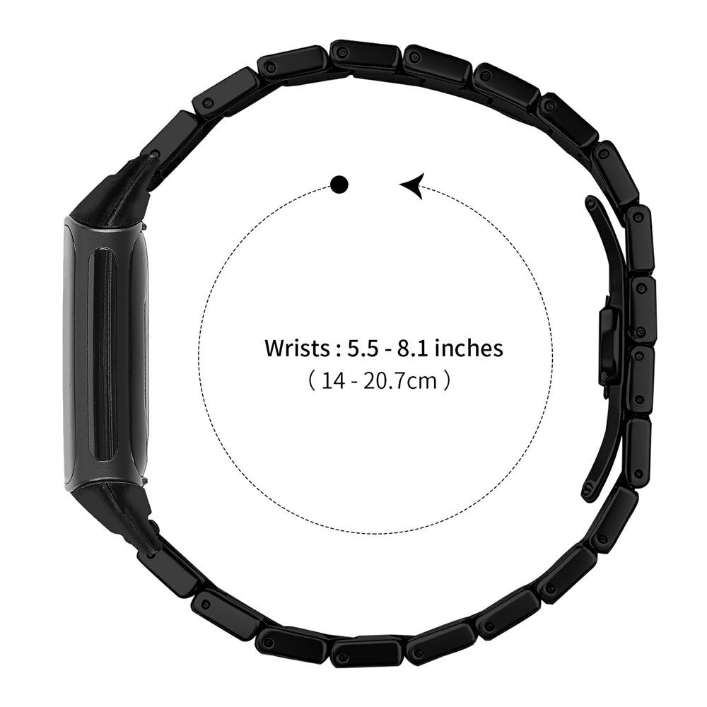Fitbit Charge 6 / 5 EIDERWOOD Metall Klockarmband - Svart