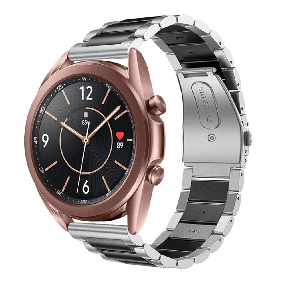 Universell Smartklocka (20mm) Rostfritt Stål Rem - Silver / Svart