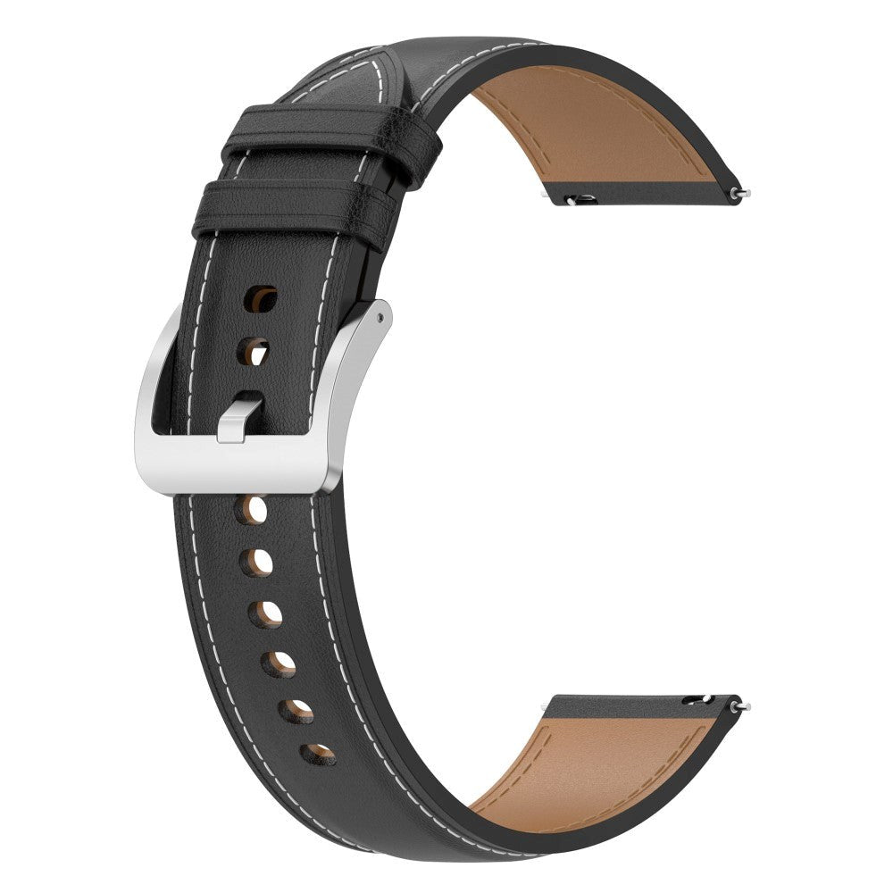 Universal smartwatch pu läderband m. Spänne 22mm - Svart