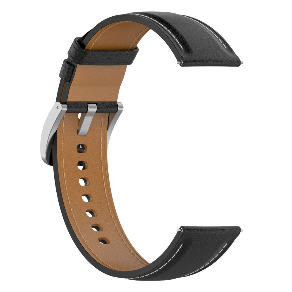 Universal smartwatch pu läderband m. Spänne 22mm - Svart