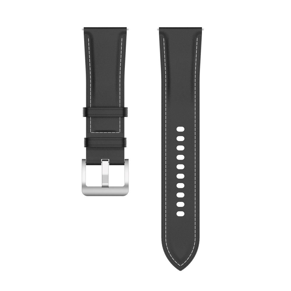 Universal smartwatch pu läderband m. Spänne 22mm - Svart