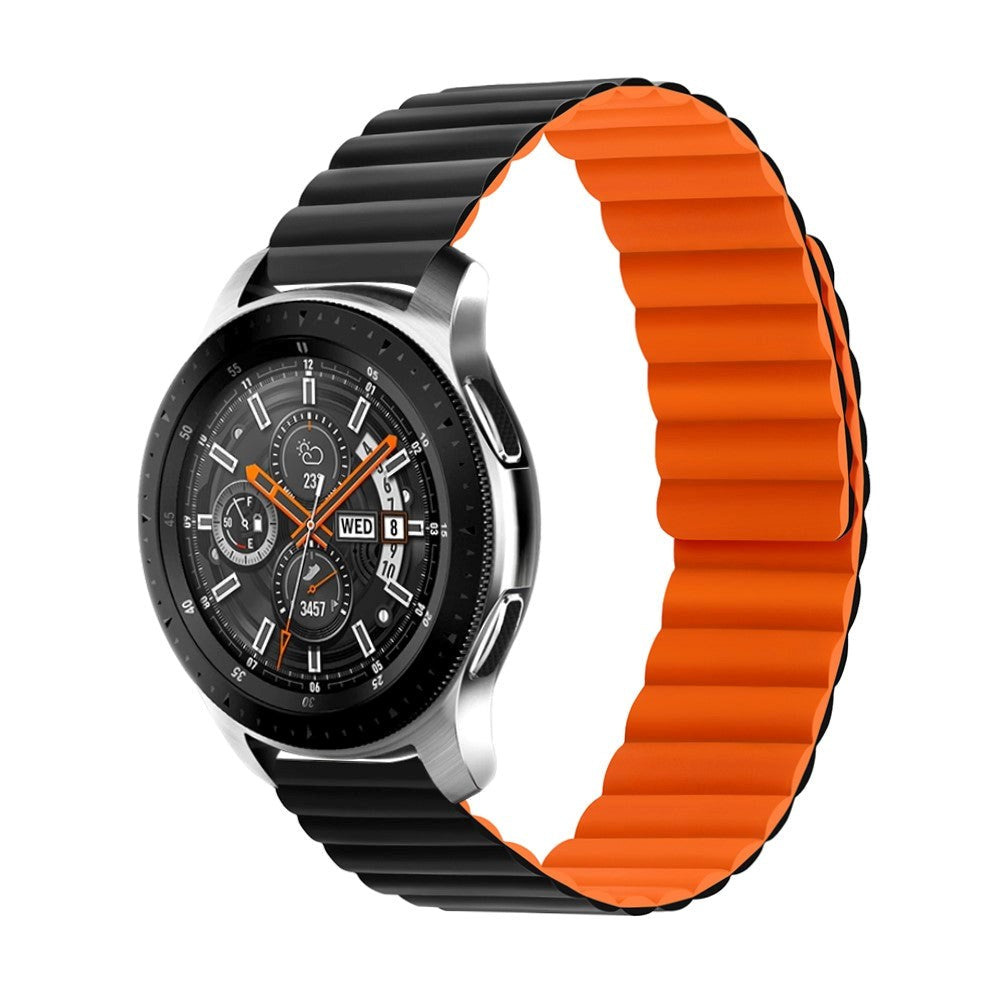 Smartwatch Vändbar Rem 22mm Magnetisk Silikon - Svart / Orange
