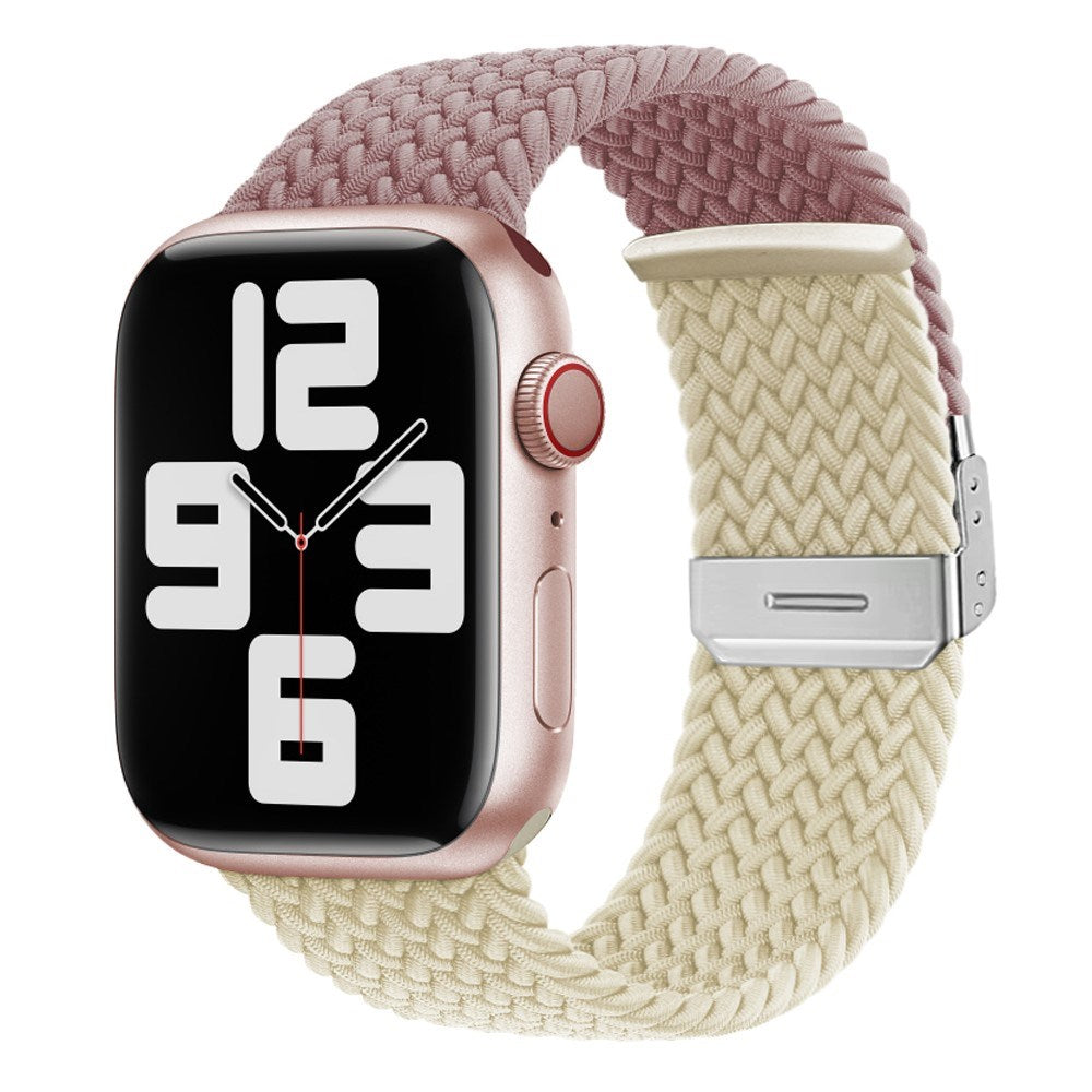 Apple Watch (38/40/SE/41/42mm) Tvåfärgat nylonarmband - Lila / Beige