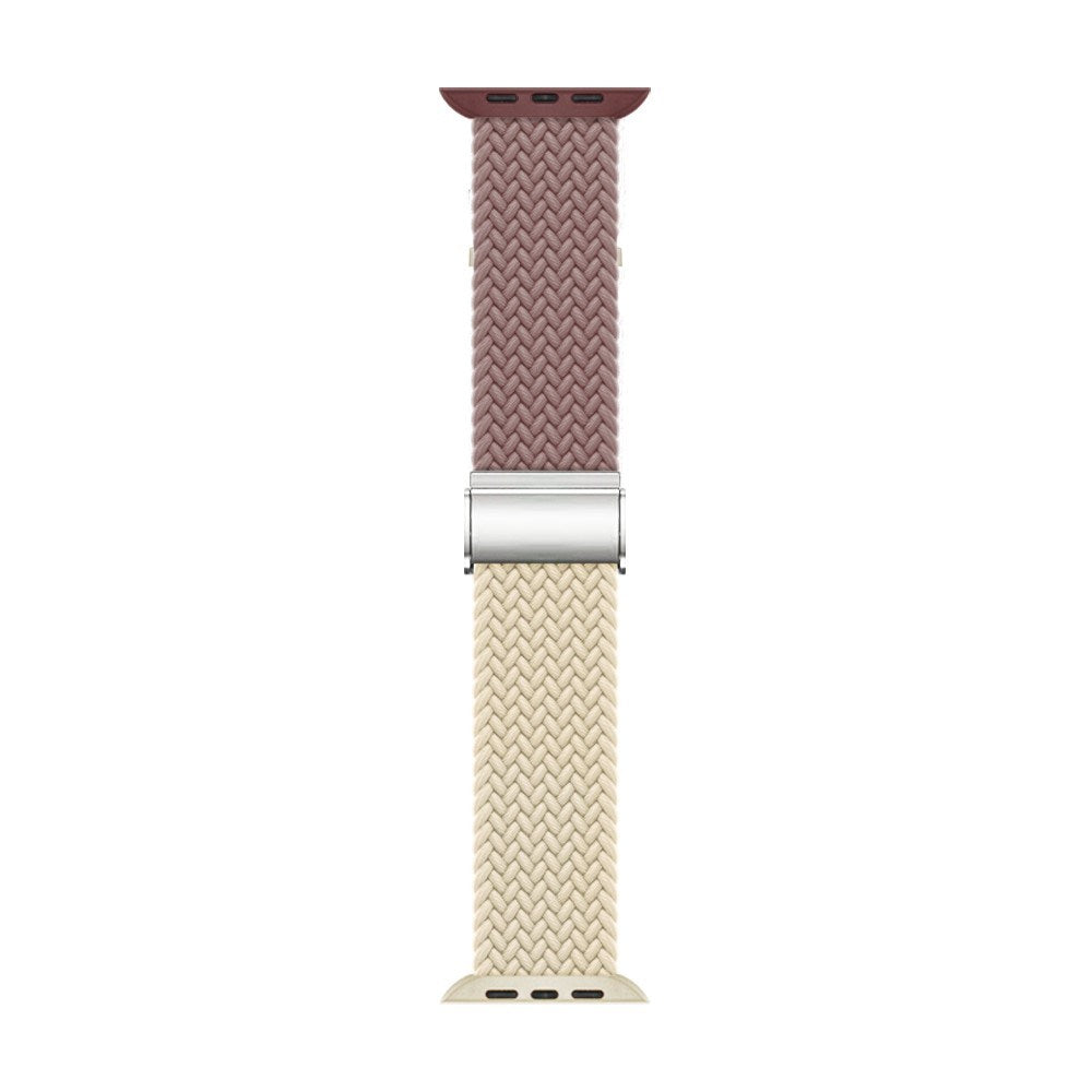 Apple Watch (38/40/SE/41/42mm) Tvåfärgat nylonarmband - Lila / Beige