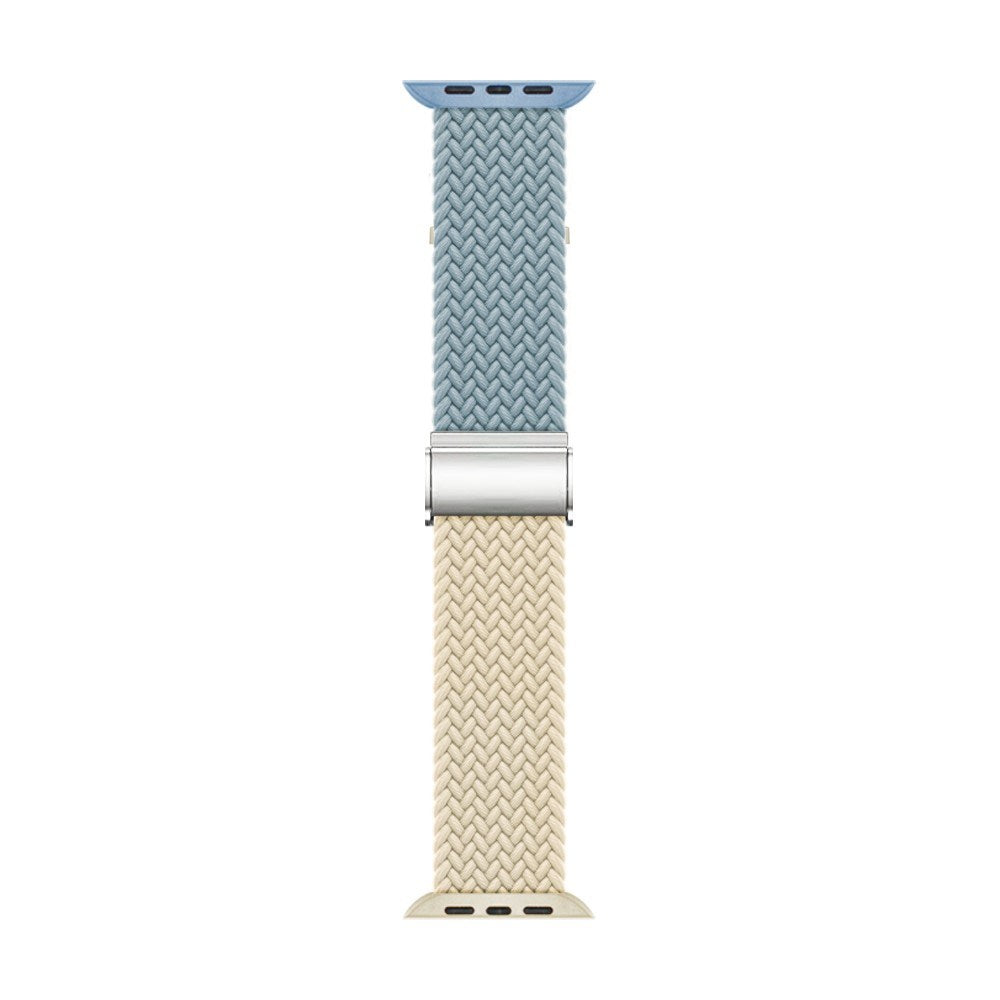 Apple Watch (38/40/SE/41/42mm) Tvåfärgat nylonarmband - Blå / Beige