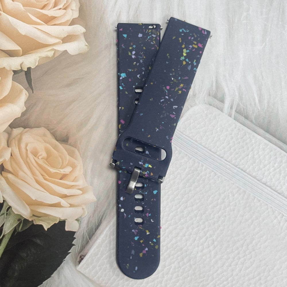 Smartwatch Silikon Universalrem (22mm) med Terrazzomönster - Mörk Blå