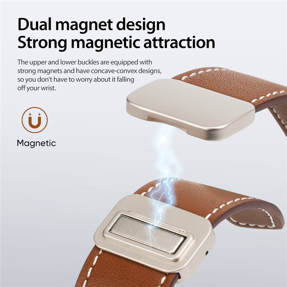 Apple Watch (42/44/SE/45/46/49mm) DUX DUCIS Klockarmband i Konstläder – Brun