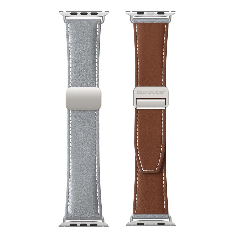 Apple Watch (42/44/SE/45/46/49mm) DUX DUCIS Klockarmband i Konstläder – Grå