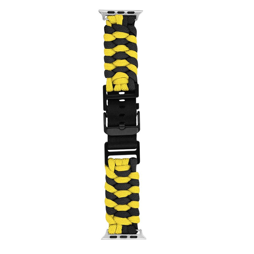 Apple Watch (38/40/SE/41/42mm) EIDERWOOD Flätat Nylon Armband - Gul / Svart