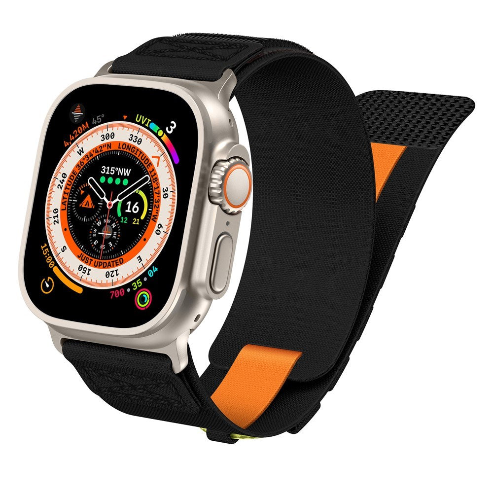 Apple Watch (42/44/SE/45/46/49mm) EIDERWOOD Nylon Klockarmband - Svart