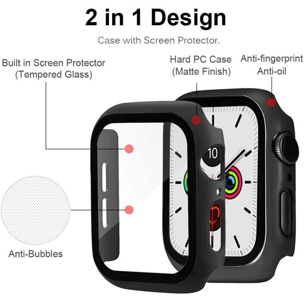 Apple Watch 11 / 10 (46mm) Skal Hårdplast med Inbyggt Skärmskydd - Ljusblått