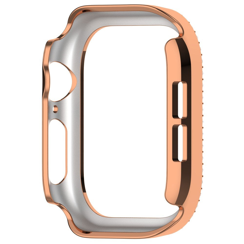 Apple Watch 11 / 10 (42mm) Hård Plastik Fodral - Rose Gold / Strass