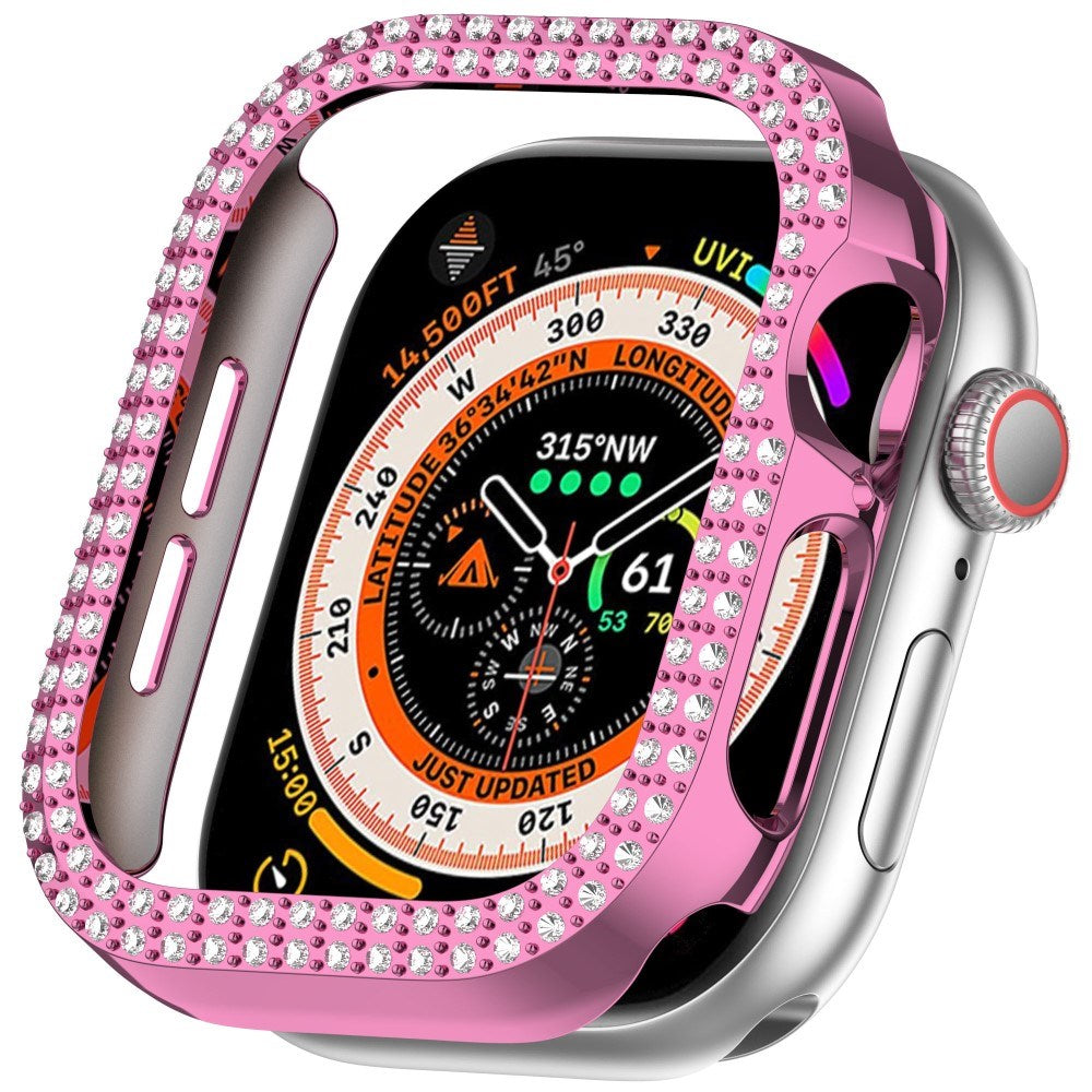Apple Watch 11 / 10 (42mm) Hård Plastik Fodral - Pink / Strass