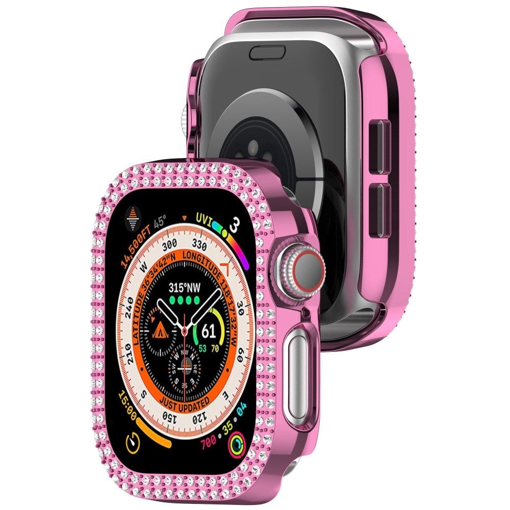 Apple Watch 11 / 10 (42mm) Hård Plastik Fodral - Pink / Strass